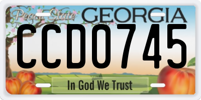 GA license plate CCD0745