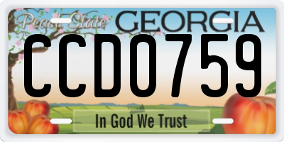 GA license plate CCD0759