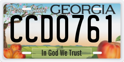 GA license plate CCD0761
