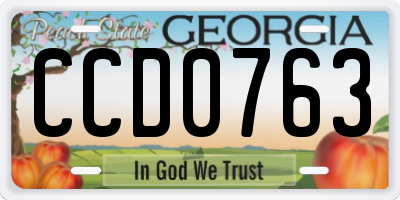 GA license plate CCD0763