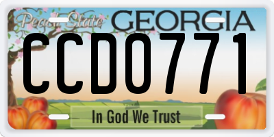 GA license plate CCD0771