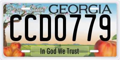 GA license plate CCD0779