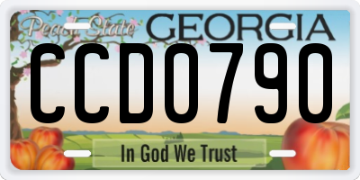 GA license plate CCD0790