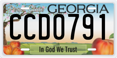 GA license plate CCD0791
