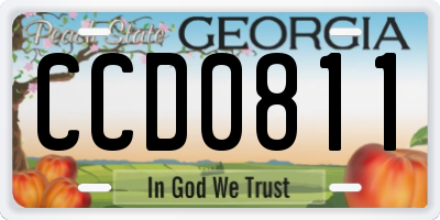 GA license plate CCD0811