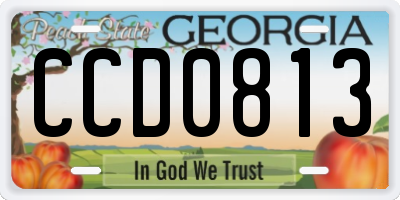 GA license plate CCD0813