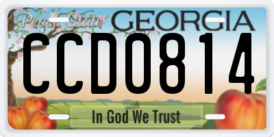 GA license plate CCD0814