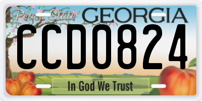 GA license plate CCD0824