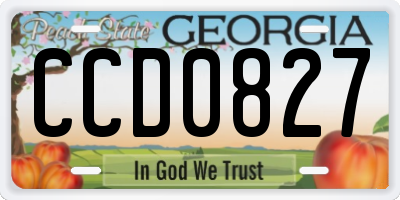 GA license plate CCD0827