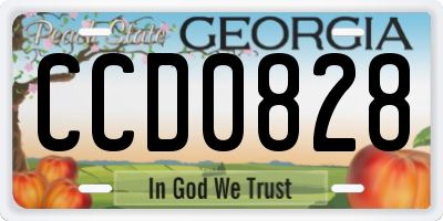 GA license plate CCD0828