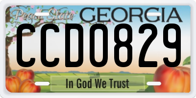 GA license plate CCD0829
