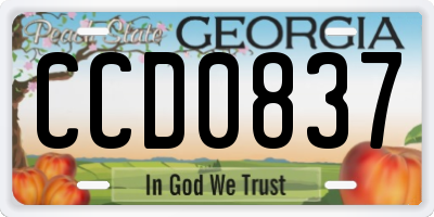 GA license plate CCD0837