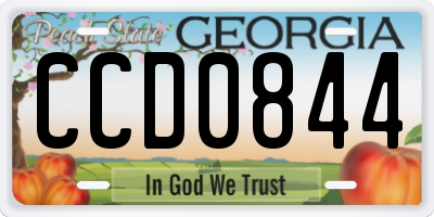 GA license plate CCD0844