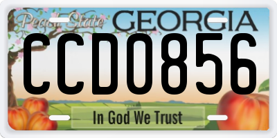 GA license plate CCD0856