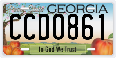 GA license plate CCD0861