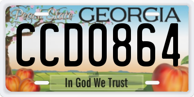 GA license plate CCD0864