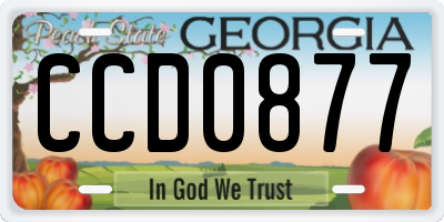 GA license plate CCD0877