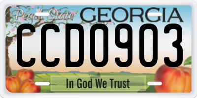 GA license plate CCD0903