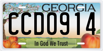 GA license plate CCD0914