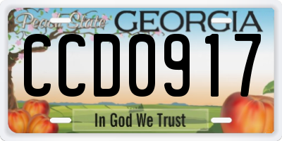 GA license plate CCD0917