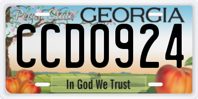 GA license plate CCD0924