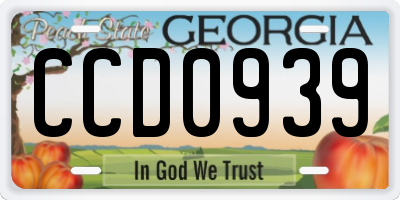 GA license plate CCD0939