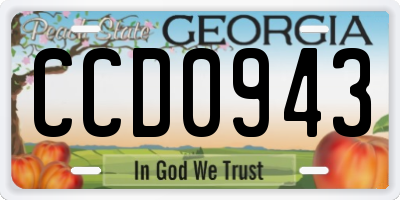GA license plate CCD0943