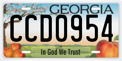 GA license plate CCD0954