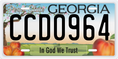 GA license plate CCD0964