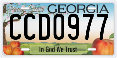GA license plate CCD0977
