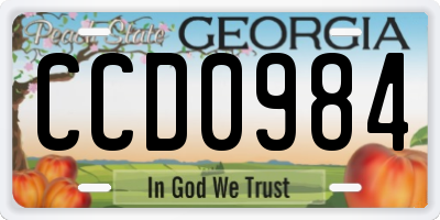 GA license plate CCD0984
