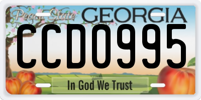GA license plate CCD0995
