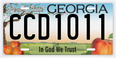 GA license plate CCD1011