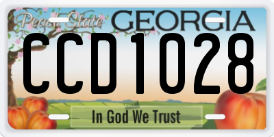 GA license plate CCD1028