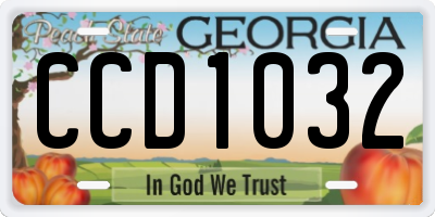 GA license plate CCD1032