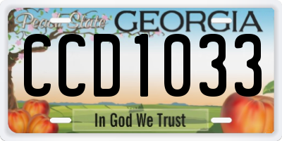 GA license plate CCD1033