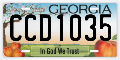 GA license plate CCD1035