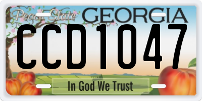 GA license plate CCD1047