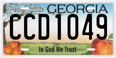 GA license plate CCD1049