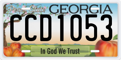 GA license plate CCD1053