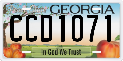 GA license plate CCD1071
