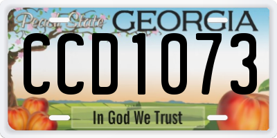GA license plate CCD1073