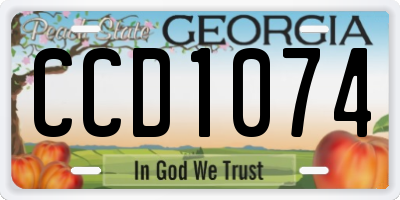 GA license plate CCD1074