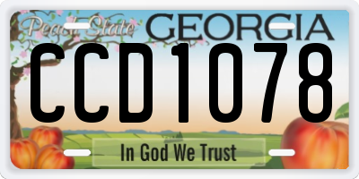 GA license plate CCD1078