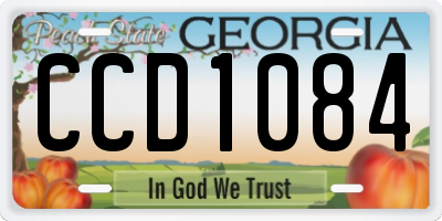 GA license plate CCD1084