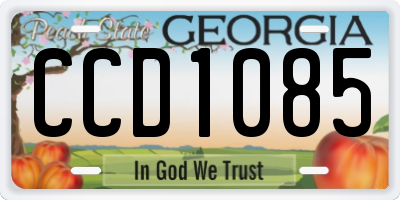 GA license plate CCD1085