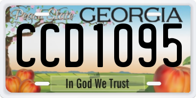GA license plate CCD1095