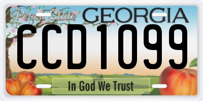 GA license plate CCD1099
