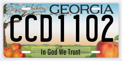 GA license plate CCD1102