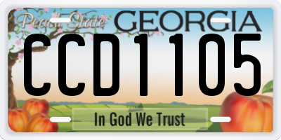 GA license plate CCD1105